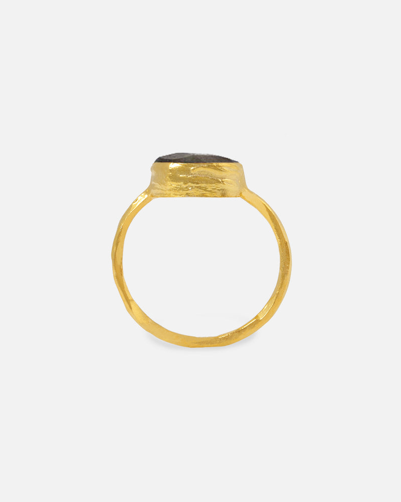 Labradorite Plate Ring 11 mm Vergoldet