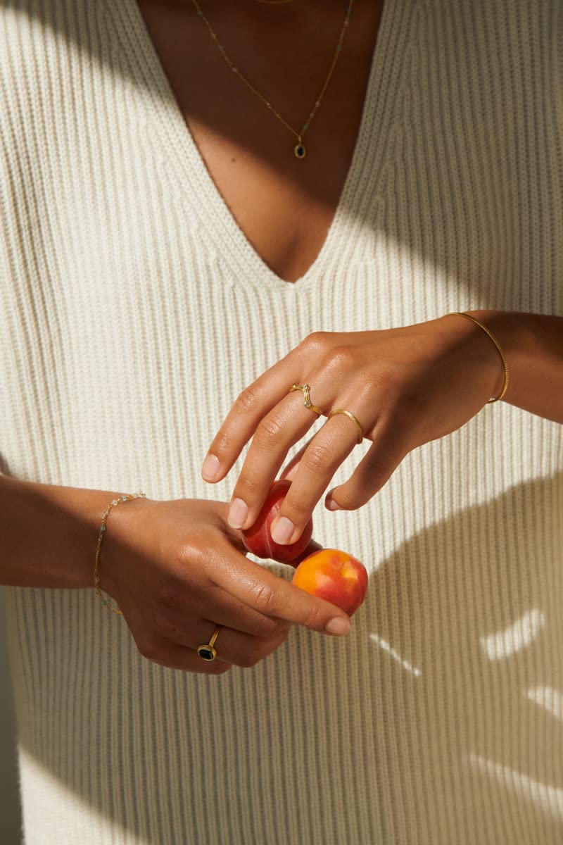 Pernille Corydon Elva Midi Ring Gold - Damenring schmal geschwungen 925er Sterling-Silber Vergoldet - Ringgröße 52/16,6mm - R248g-52