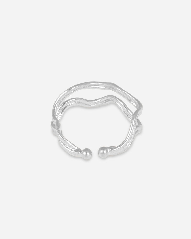 Double Wave Ring Silber