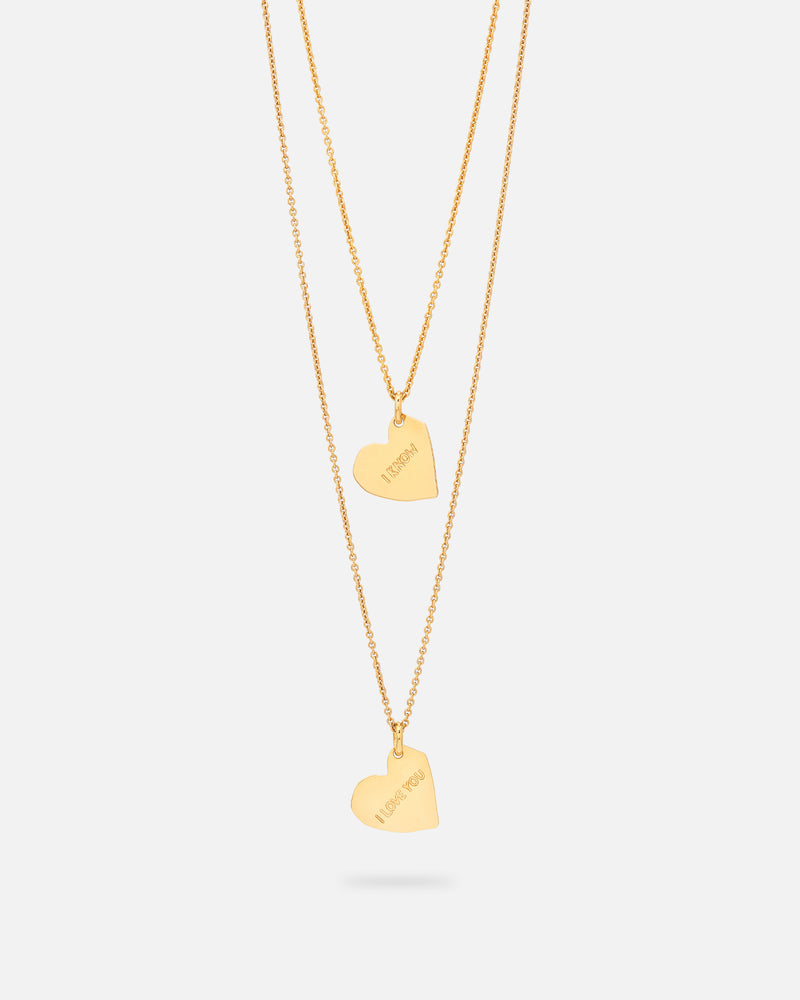 Schmuckset I Love You & I Know Halsketten Vergoldet