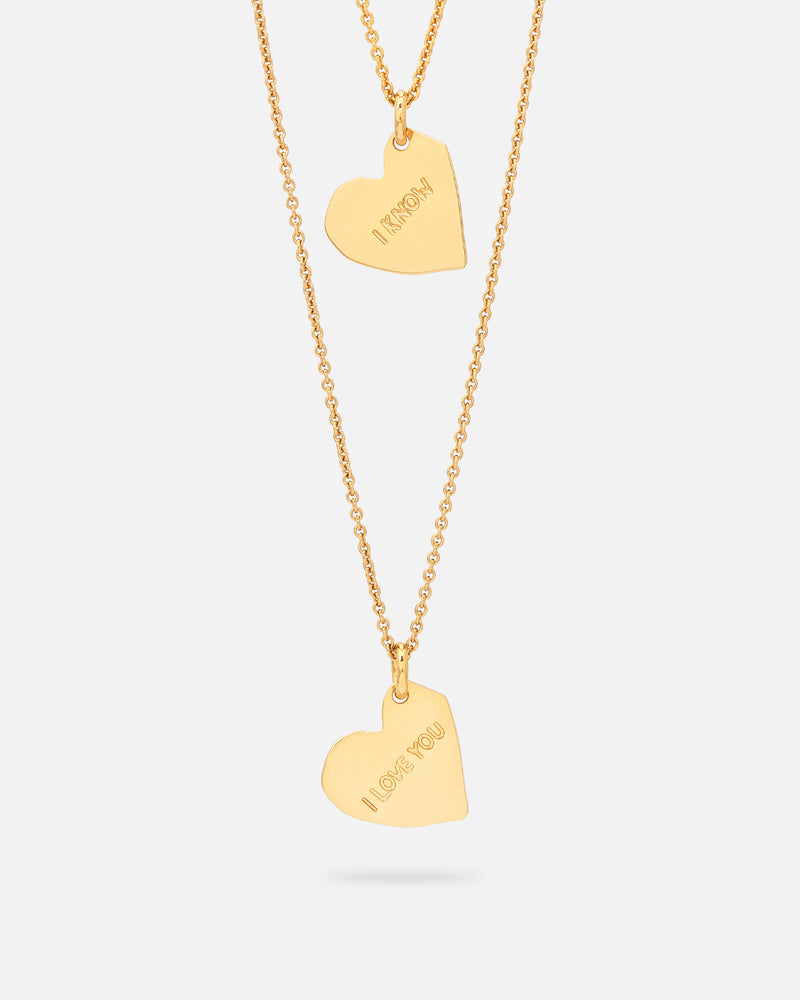 Schmuckset I Love You & I Know Halsketten Vergoldet