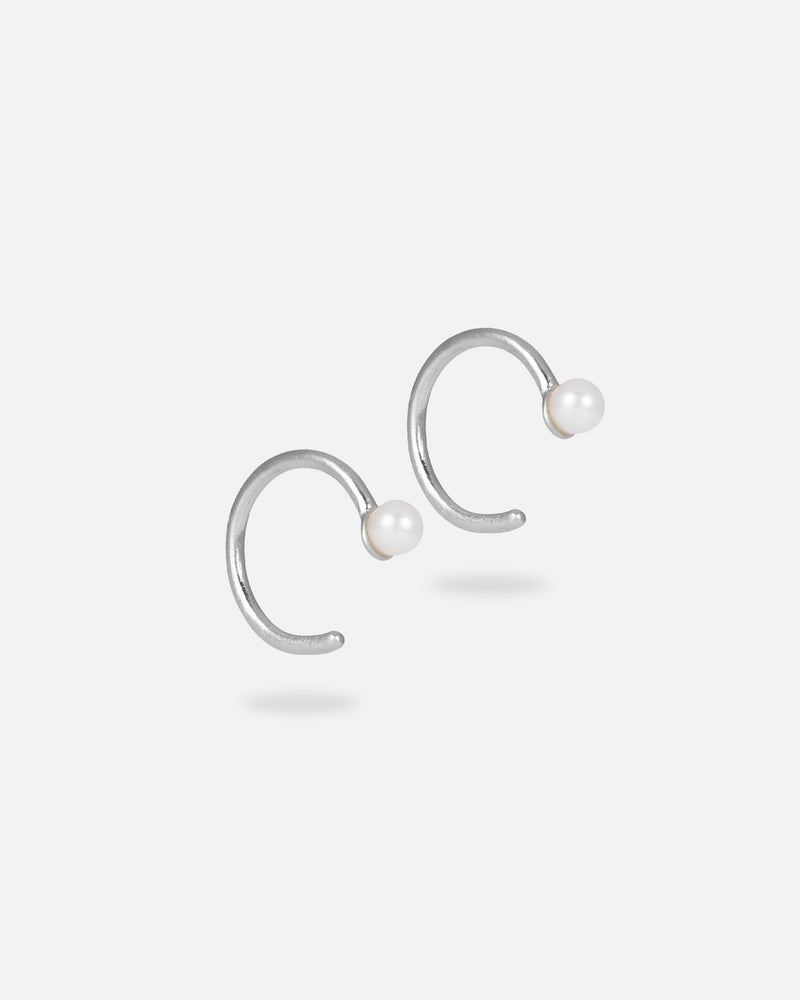 Mini Creolen mit Perle Silber