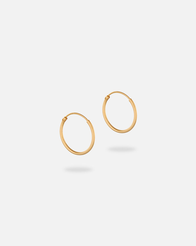 Tiny Plain Hoops 13 mm Vergoldet