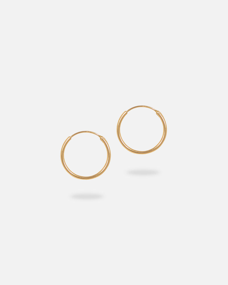 Tiny Plain Hoops 13 mm Vergoldet