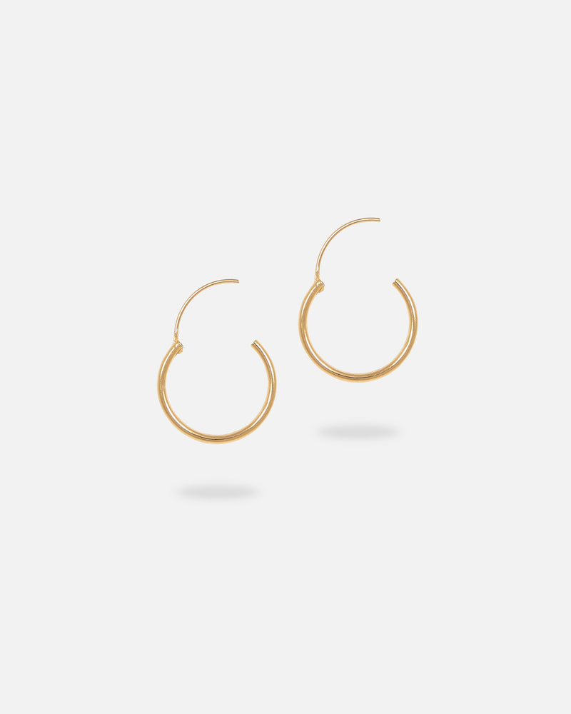 Tiny Plain Hoops 13 mm Vergoldet