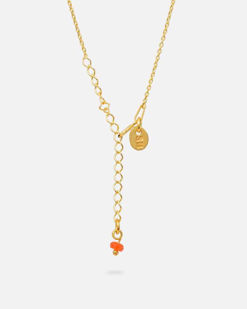Orange Jade Globe Halskette 9 mm Vergoldet