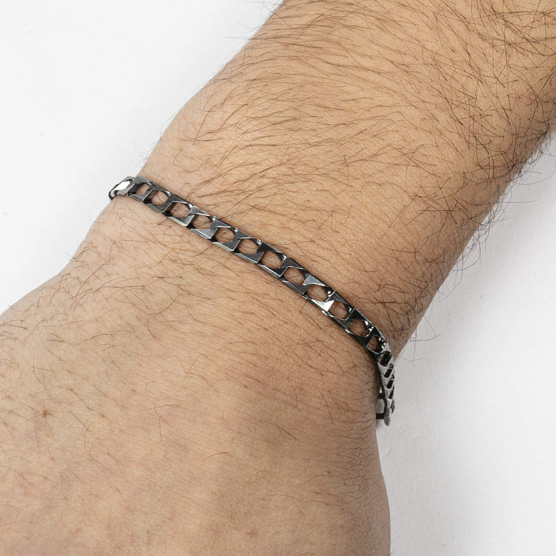 Single Chain Armband Silber oxidiert