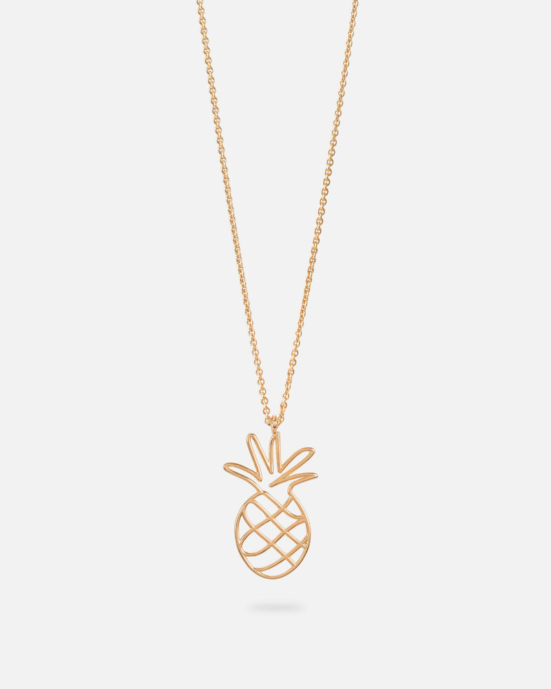 Pineapple 3D Halskette Vergoldet