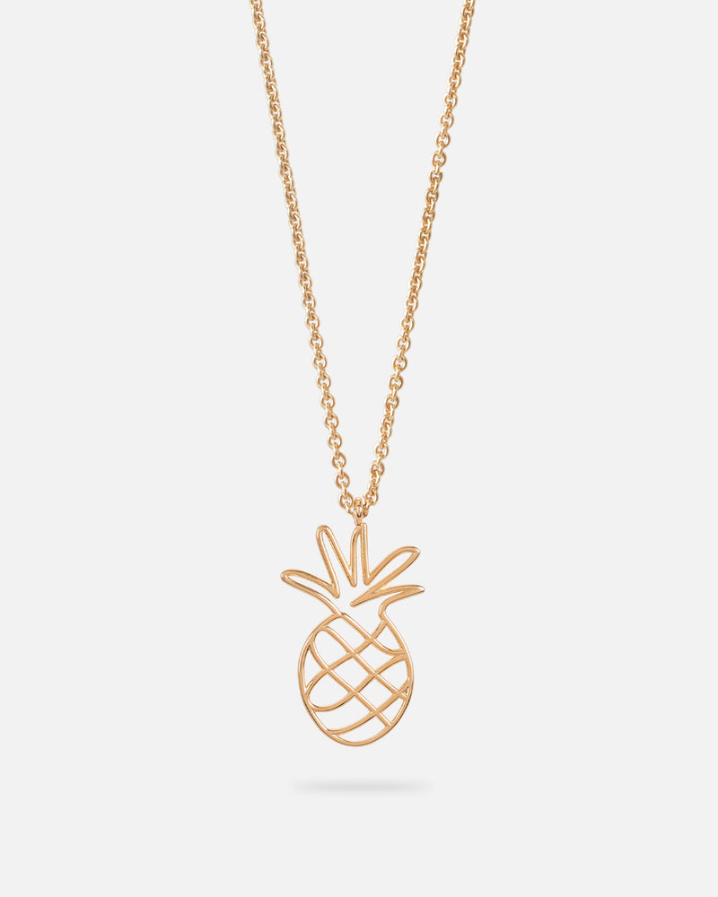 Pineapple 3D Halskette Vergoldet