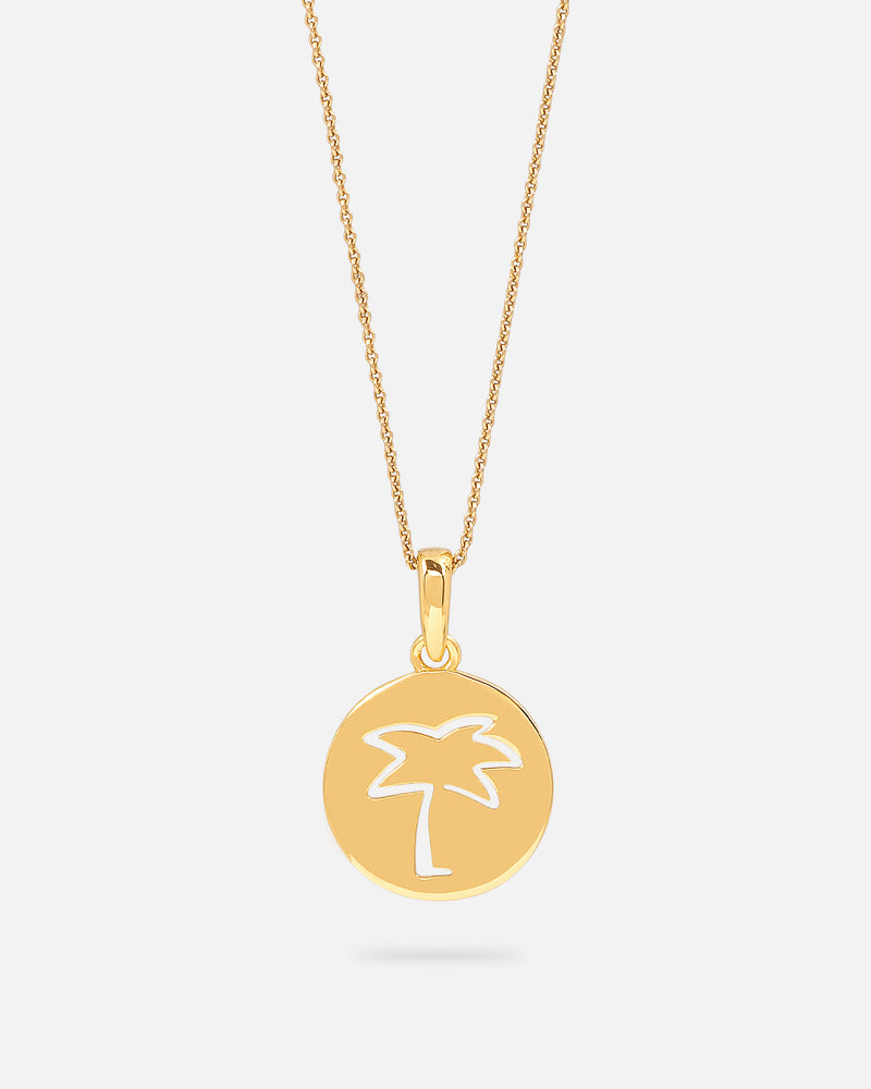 Palm Tree Halskette Plakette Vergoldet