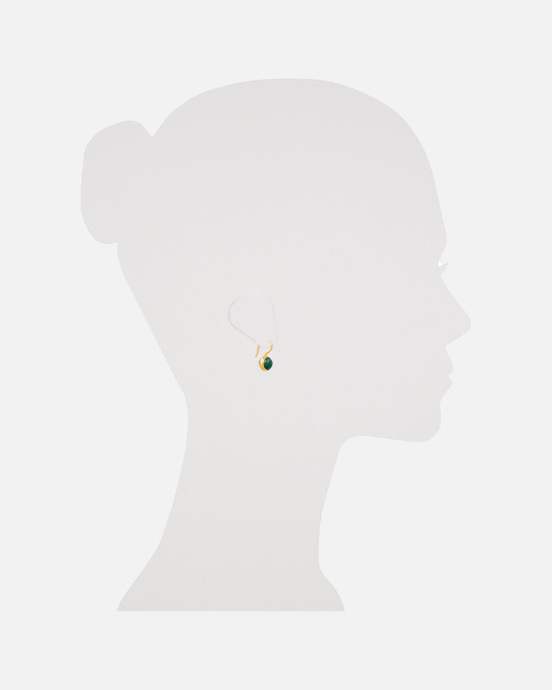 Green Jade Globe Ohrhänger 9 mm Vergoldet